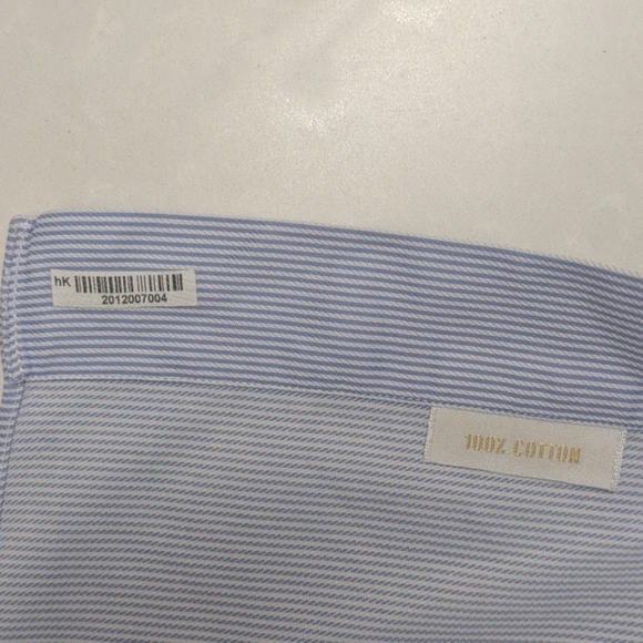 Brioni Mens Blue Striped Dress Shirt Sz 16R/41 - Picture 4 of 11
